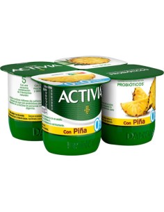 ACTIVIA 0% CON PIÑA PACK X4 UDS.