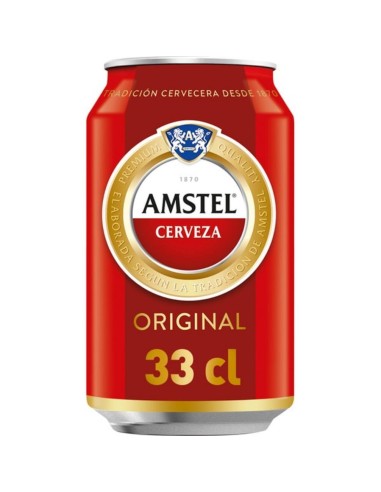 CERVEZA AMSTEL LATA ROJA 330 ML.