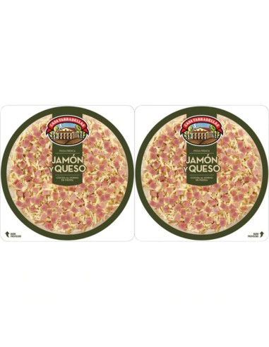 PIZZA TARRADELLAS JAMON Y QUESO PK-2 X 2