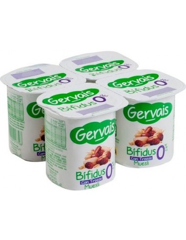 GERVAIS BIFIDUS MUESLI 0% X4