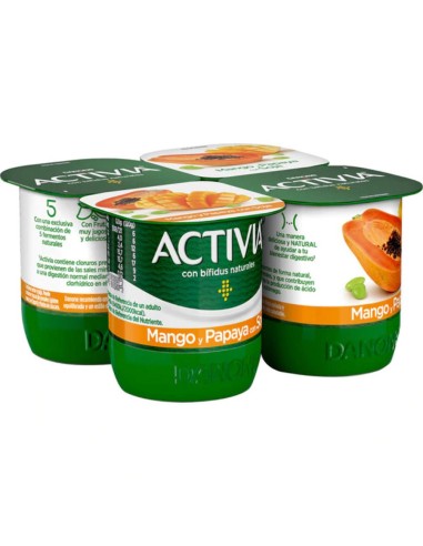 ACTIVIA SOJA MANGO-PAPAYA PACK-4 UDS